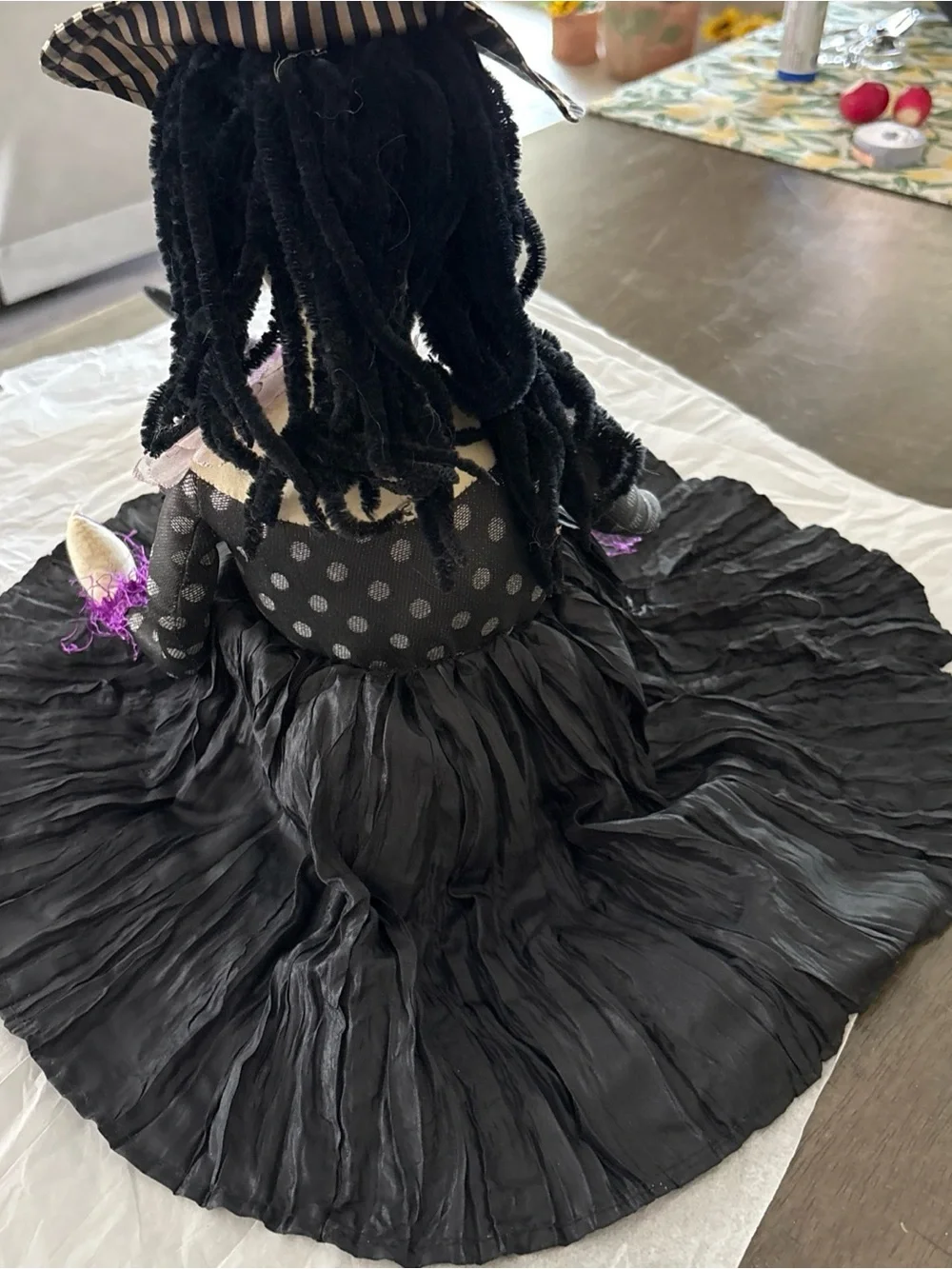 Large 22” WITCH Doll, Fabric, Halloween Decor, Sculpted Face